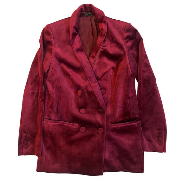 Express Dark Red, Velvet, Double Breasted, Lined, Blazer- M - Picture 1 of 8